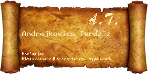 Andrejkovics Teréz névjegykártya
