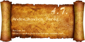 Andrejkovics Teréz névjegykártya