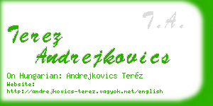terez andrejkovics business card