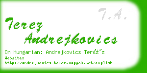 terez andrejkovics business card